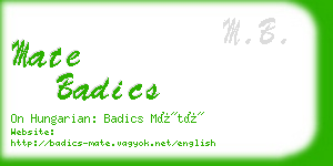 mate badics business card